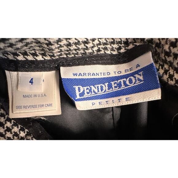 Vtg Pendleton Midi Pencil Skirt Silk Flax Rayon Blend Houndstooth Print Career 4 - Picture 13 of 16